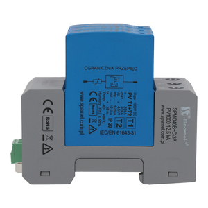 Warystorowy ogranicznik przepięć do instalacji fotowoltaicznych PV 3P, 1000V DC, 12.5kA,  typ 1+2 (klasa B+C)  - Снимка на изделието